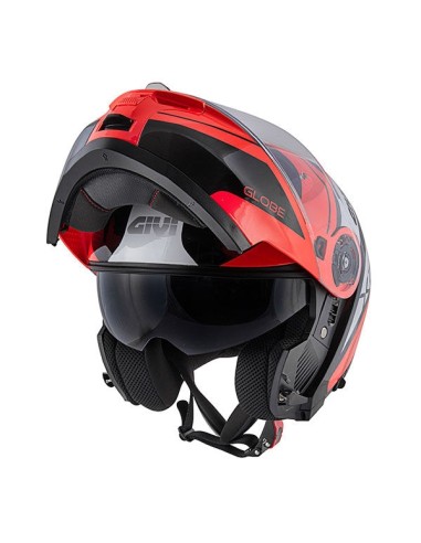 Casco moto da equitazione sportivo Givi ModularX.21 rosso nero