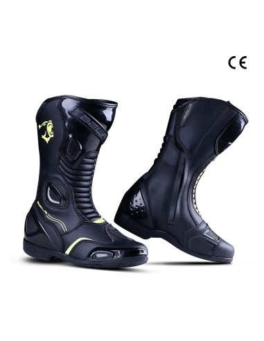 Bela Strip Lady Bottes Racing Moto Noir/Jaune Fluor