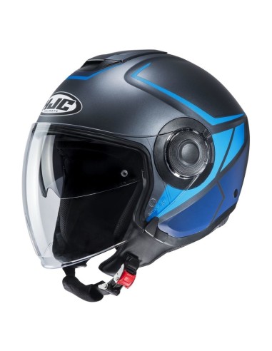 Casco moto aperto HJC i40 Camet MC2SF nero blu opaco semi jet