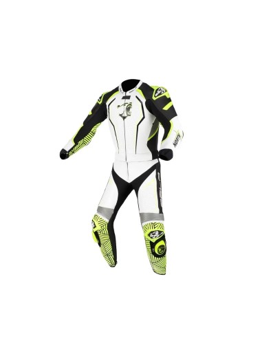 Bela NorthStar 2Pc Leather Suit Black/White/Yellow Fluor