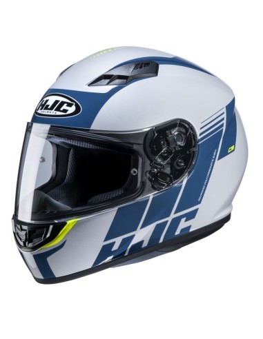 Casco moto integrale sportivo HJC CS15 MYLO MC24H bianco/blu