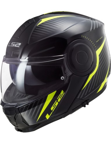 LS2 FF902 Scope Skid HI-VIS Yellow Modular Flip Up Motorbike Helmet