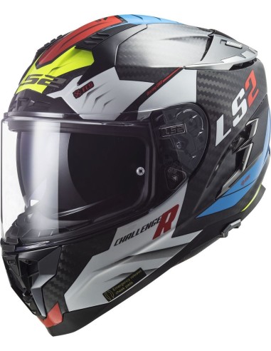 LS2 FF327 Storm Challenger Capacete de motociclista desportivo, branco, de rosto inteiro, para acidentes de estrada