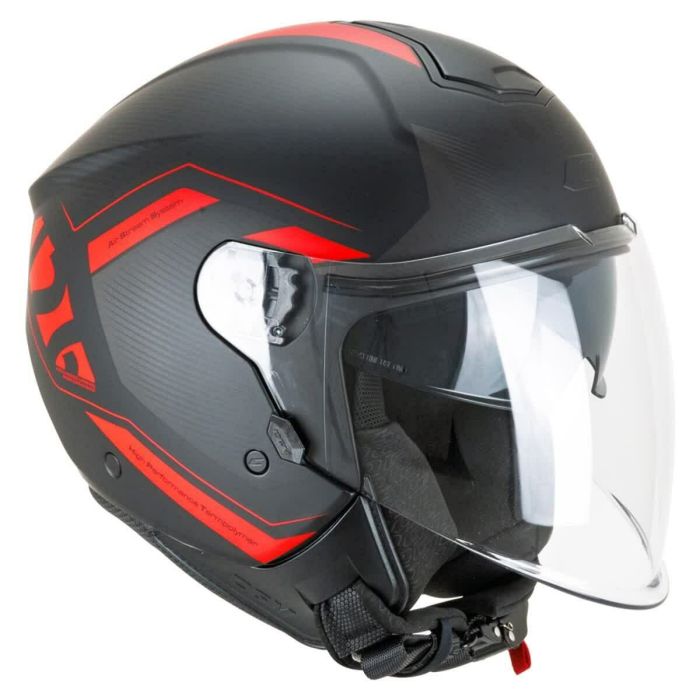 CGM 126G IPER CITY Motorradhelm Schwarz Rot