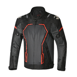 BELA ARTREX Herren-Motorradjacke, Textil, Schwarz, Grau, Rot
