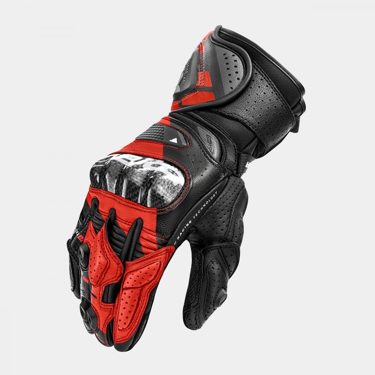 GUANTI DA MOTO SHIMA RS-3 UOMO NERO ROSSO FLUORESCENTE