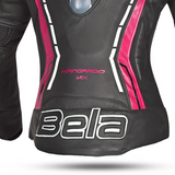 BELA ROCKET CHAQUETA MUJER PIEL NEGRO ROSA