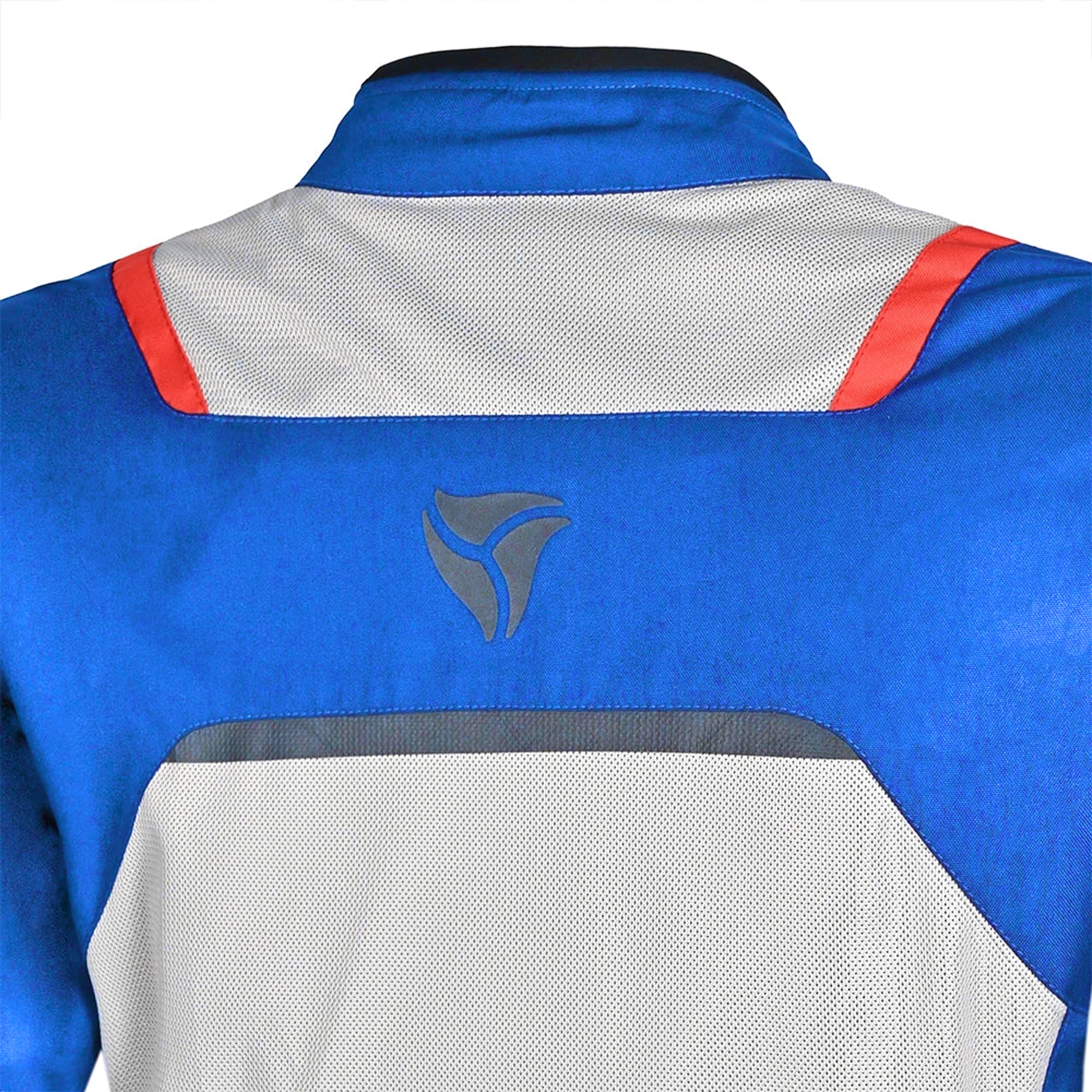 R-TECH SPIRAL MESH CHAQUETA DE MOTO DE HOMBRE TEXTIL  AZUL HIELO ROJO