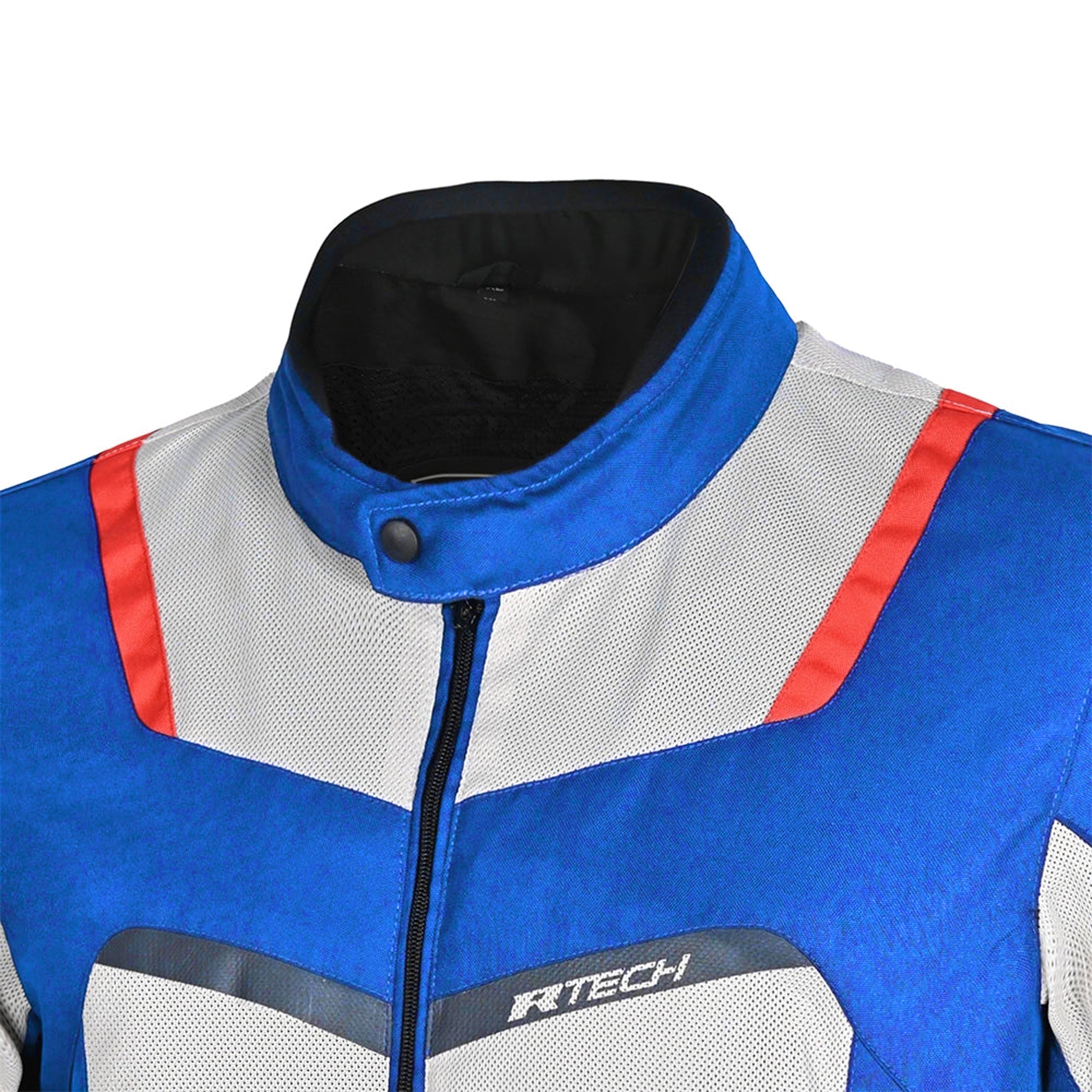 R-TECH SPIRAL MESH CHAQUETA DE MOTO DE HOMBRE TEXTIL  AZUL HIELO ROJO