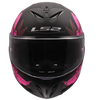 LS2 FF820 RAPID III POPPIES INTEGRAL CASCO DE MOTO NEGRO ROSA