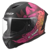 LS2 FF820 RAPID III POPPIES INTEGRAL CASCO DE MOTO NEGRO ROSA