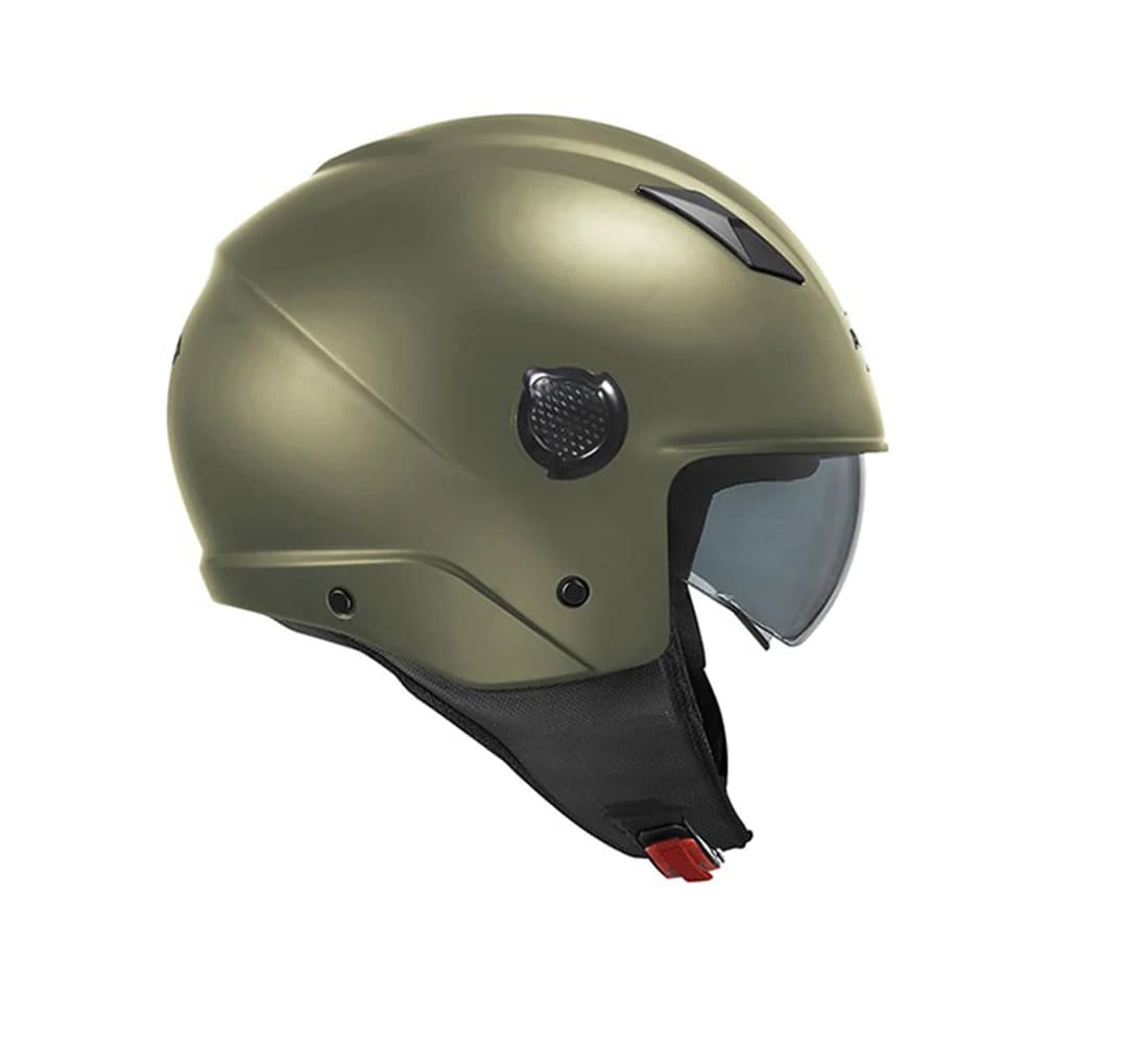 KAPPA KV58B Moto Cara Abierta Casco Verde Militar