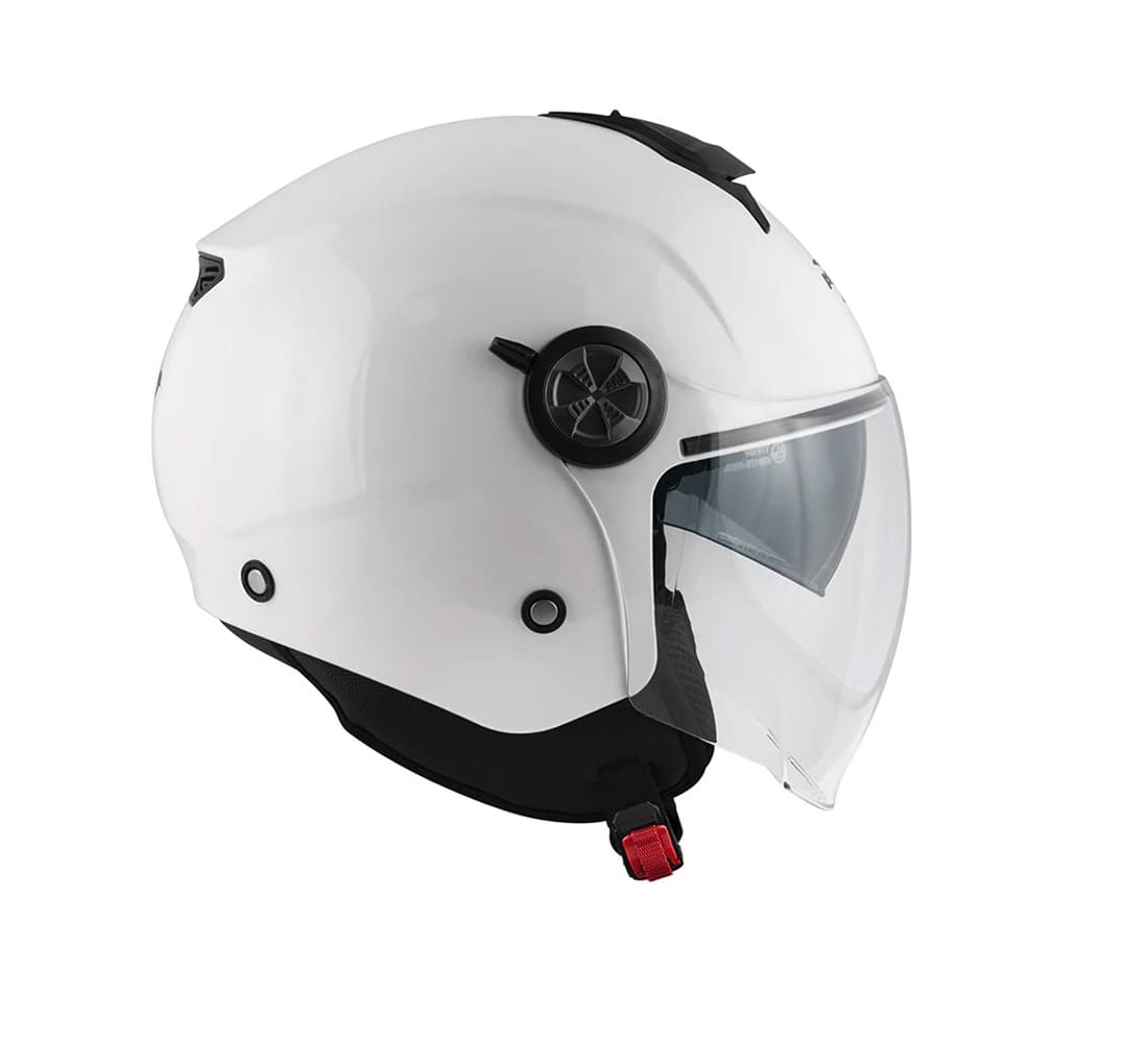 KAPPA KV60B Moto Cara Abierta Casco Blanco Brillo