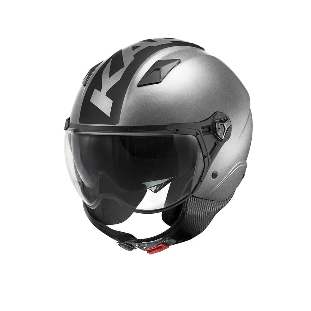 KAPPA KV57F Moto Cara Abierta Casco Titanio Negro