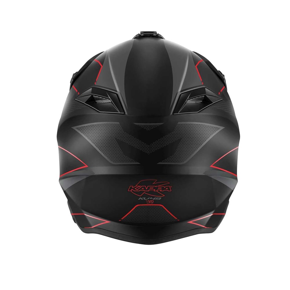 Kappa KV49 EVO Chaser moto Cross Casco Negro Gris Rojo - CASCO