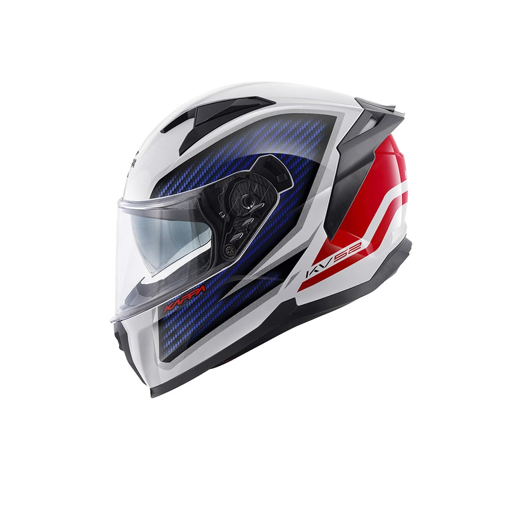KAPPA KV52 KRONOS ABS Moto Integral Casco Blanco Azul Rojo