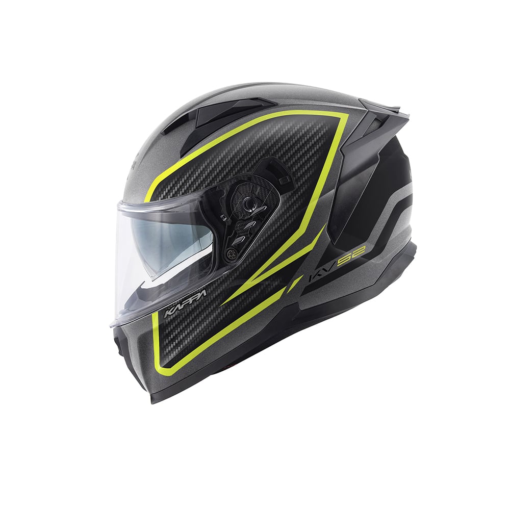 KAPPA KV52 KRONOS ABS Moto Integral Casco Titanio Negro Amarillo