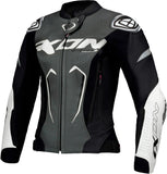 IXON VORTEX 3 Mujer Carreras Cuero Chaqueta Negro Antracita Blanco