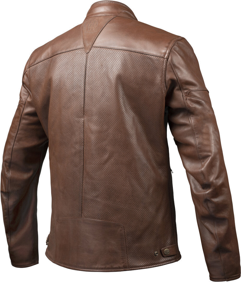 IXON CRANKY AIR Hombre Moto Piel Chaqueta Marrón