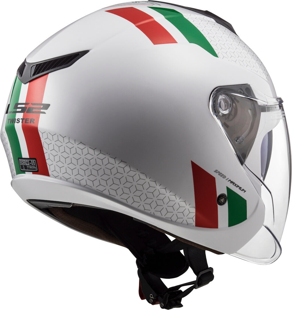 LS2 OF573 TWISTER II COMBO WHITE GREEN RED