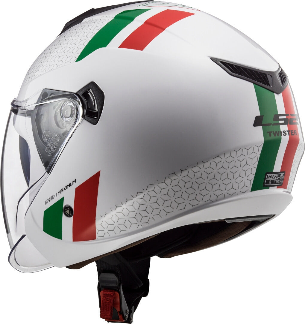 LS2 OF573 TWISTER II COMBO WHITE GREEN RED