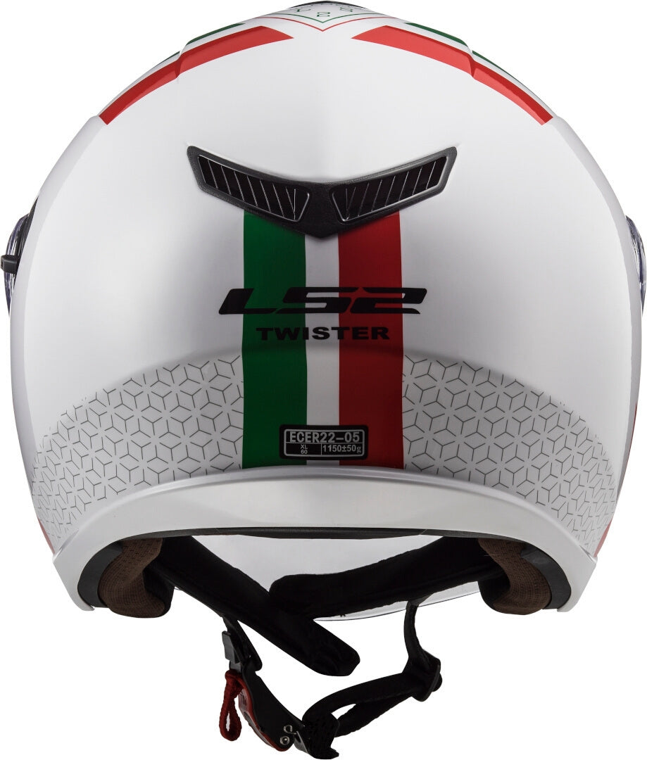 LS2 OF573 TWISTER II COMBO WHITE GREEN RED