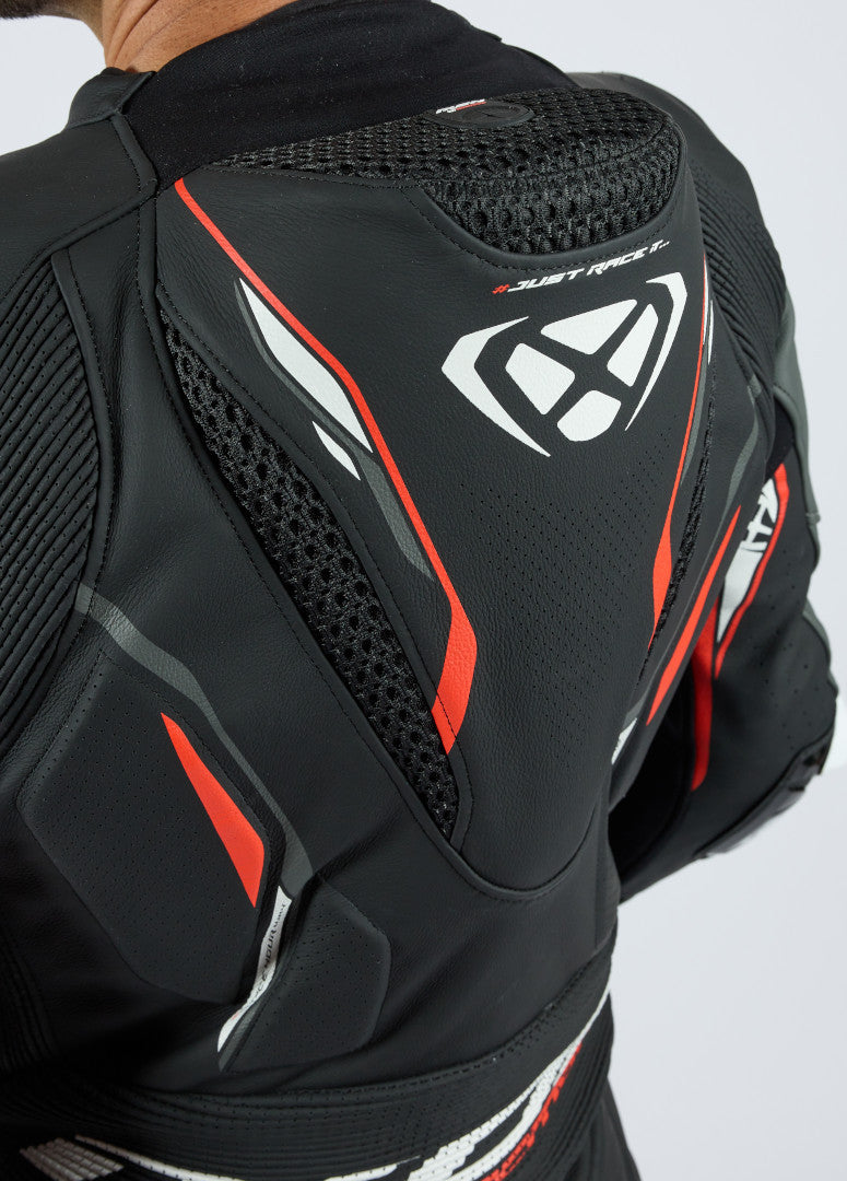 IXON DEMONIO 1 PIEZA HOMBRE MOTO TRAJE DE CUERO NEGRO BLANCO ROJO