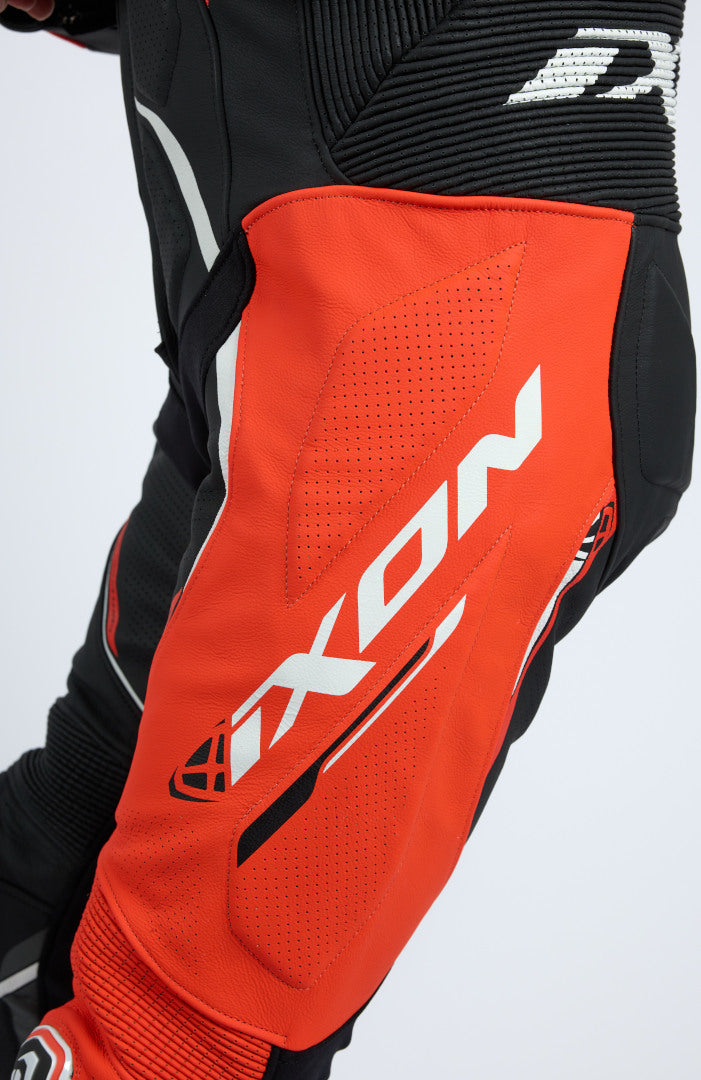 IXON DEMONIO 1 PIEZA HOMBRE MOTO TRAJE DE CUERO NEGRO ROJO BLANCO