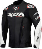IXON VORTEX 3 Hombre Chaqueta De Cuero Motociclista De Carreras Negro Blanco