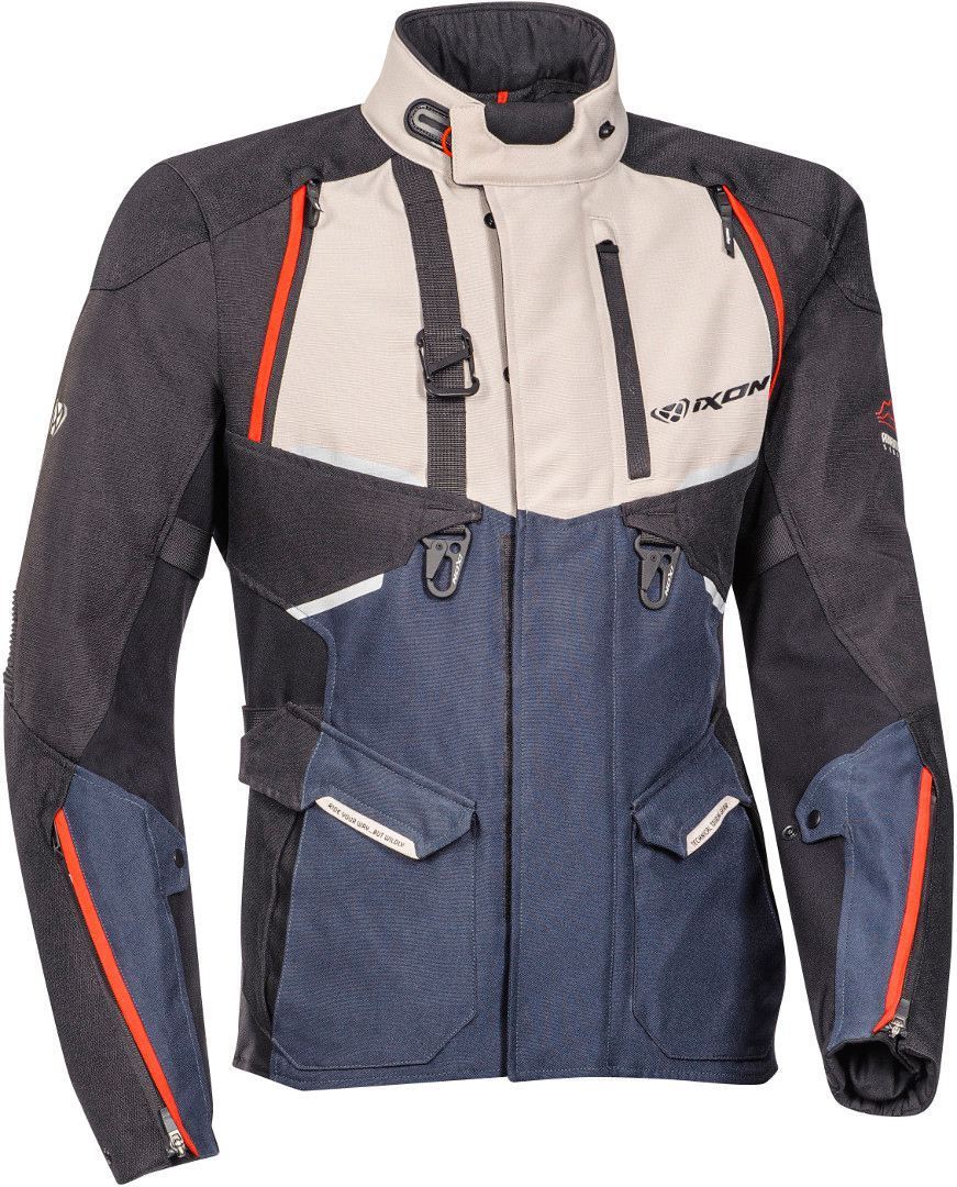IXON EDDAS Motorrad-Textil-Tourenjacke Grege/Navy/Black