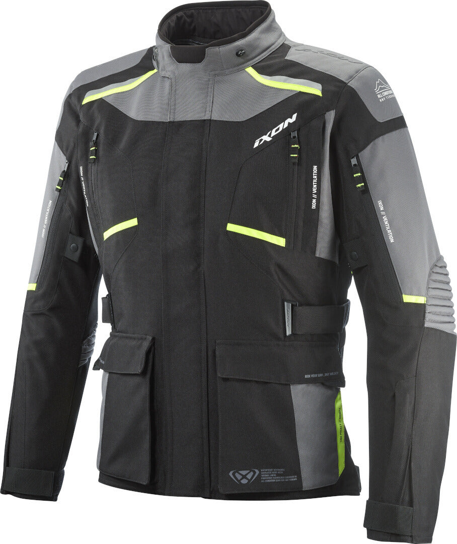 IXON MIDGARD Wasserdichte Adventure-Motorrad-Textiljacke Schwarz