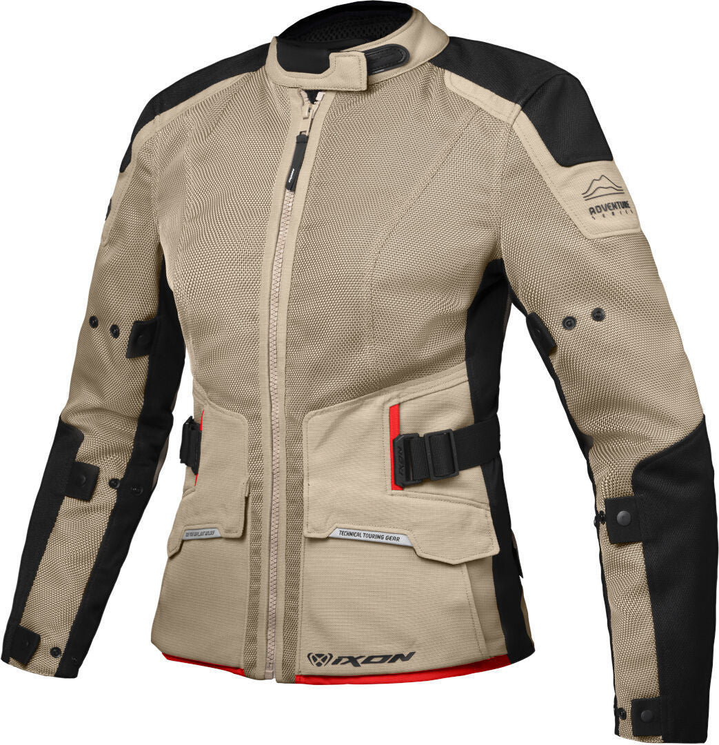 IXON M-NJORD Mujer Textil Chaqueta Arena Negro Rojo