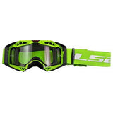 LS2- AURA GOGGLE BLACK H-V GREEN WITH CLEAR VISOR - TU / BLACK H-V GREEN WITH CLEAR VISOR