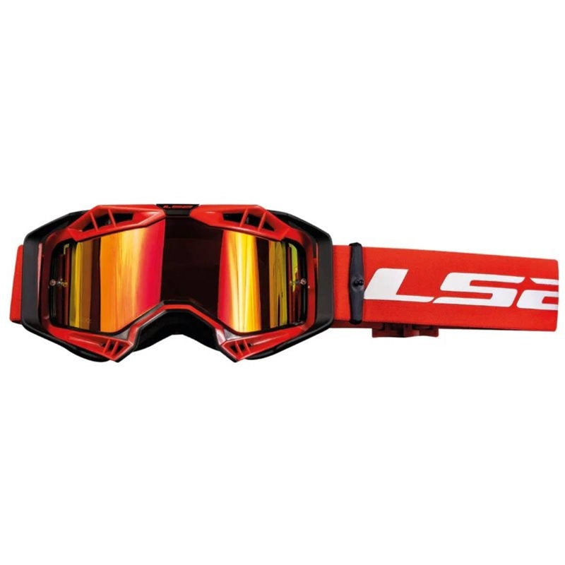 LS2- AURA GOGGLE BLACK RED WITH IRIDIUM VISOR - TU / BLACK RED WITH IRIDIUM VISOR