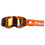 LS2- AURA GOGGLE BLACK ORANGE WITH IRIDIUM VISOR - TU / BLACK ORANGE WITH IRIDIUM VISOR