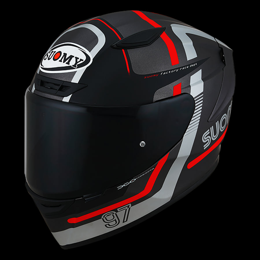 SUOMY-CASCOS TRACK-1 NINETY SEVEN MATT GUN METAL/RED E06