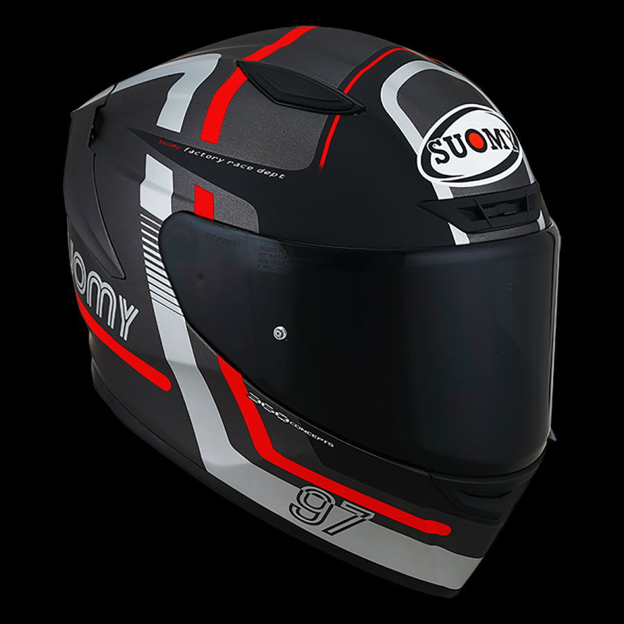 SUOMY-CASCOS TRACK-1 NINETY SEVEN MATT GUN METAL/RED E06