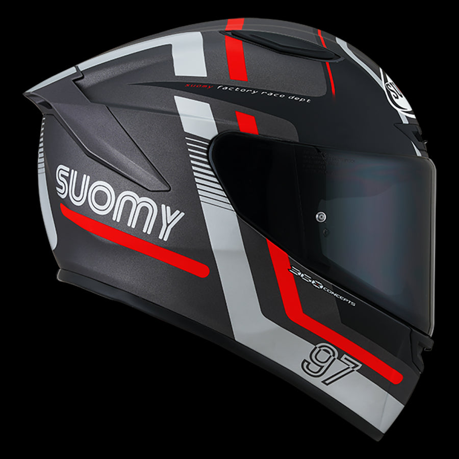 SUOMY-CASCOS TRACK-1 NINETY SEVEN MATT GUN METAL/RED E06