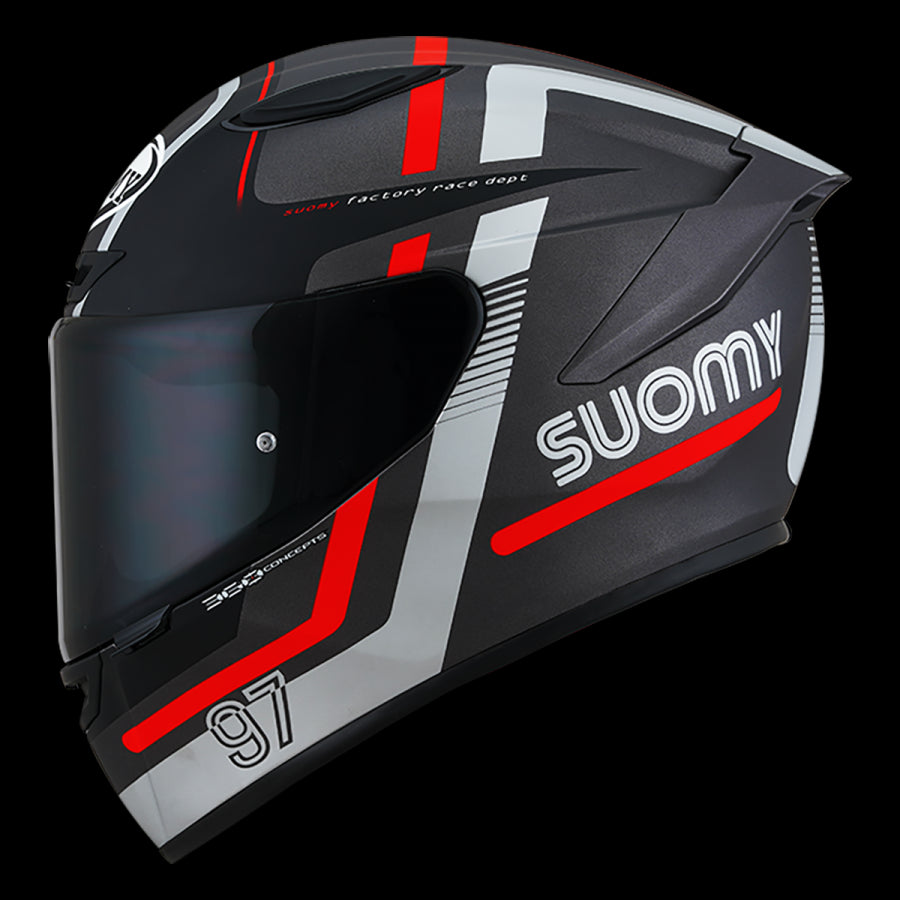 SUOMY-CASCOS TRACK-1 NINETY SEVEN MATT GUN METAL/RED E06