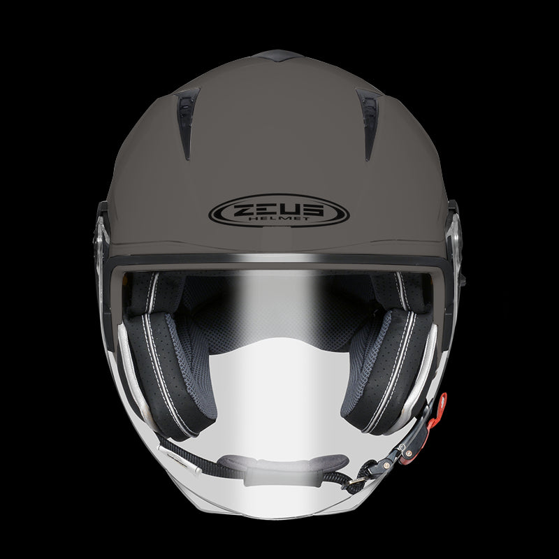 ZEUS-CASCO JET ZS-205 MATT BLACK SILVER