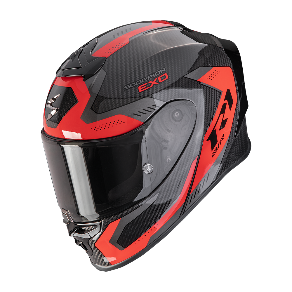 SCORPION EXO-R1 EVO CARBON AIR PROPEL CASCO DE MOTO Negro-Rojo