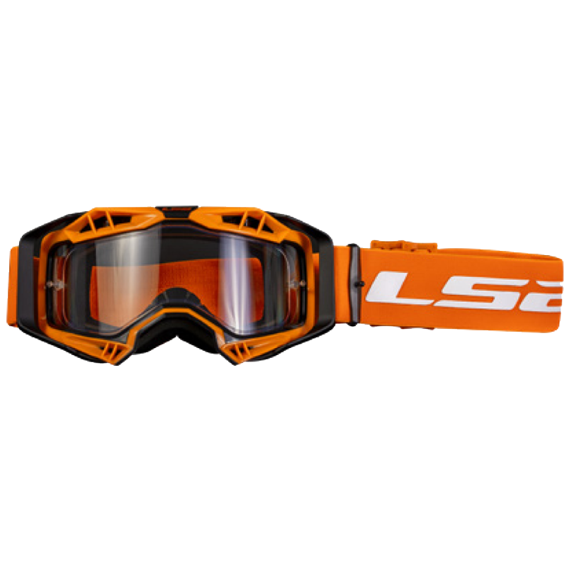 LS2- AURA GOGGLE BLACK HIV ORANGE WITH CLEAR VISOR - TU / BLACK HIV ORANGE WITH CLEAR VISOR