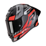 SCORPION EXO-R1 EVO II AIR ADRENALINE CASSO DE MOTO NEGRO ROJO PLATA