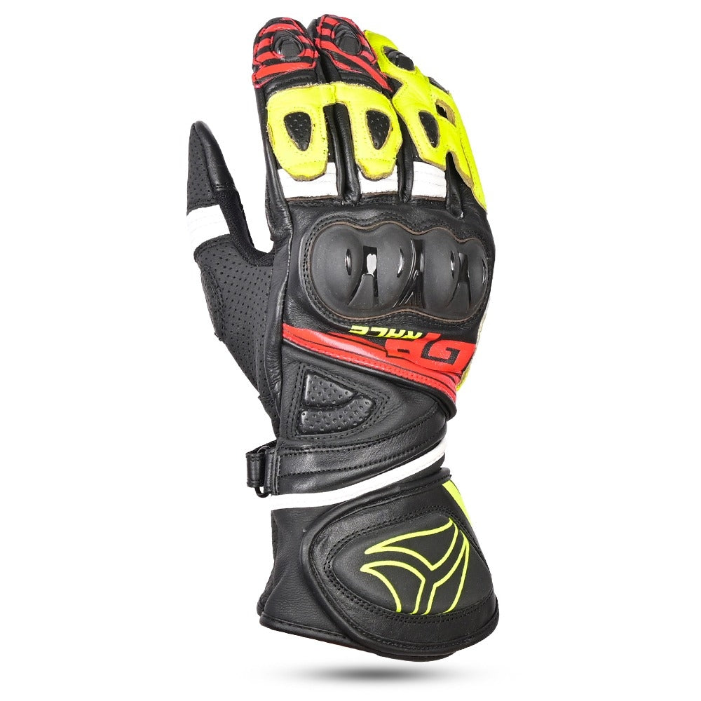 R-TECH - Guantes Piel GP Racing Negro/Amarillo