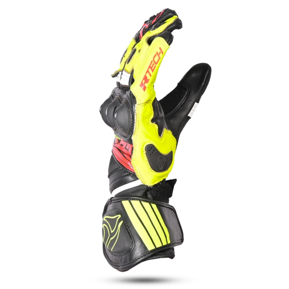 R-TECH - Guantes Piel GP Racing Negro/Amarillo