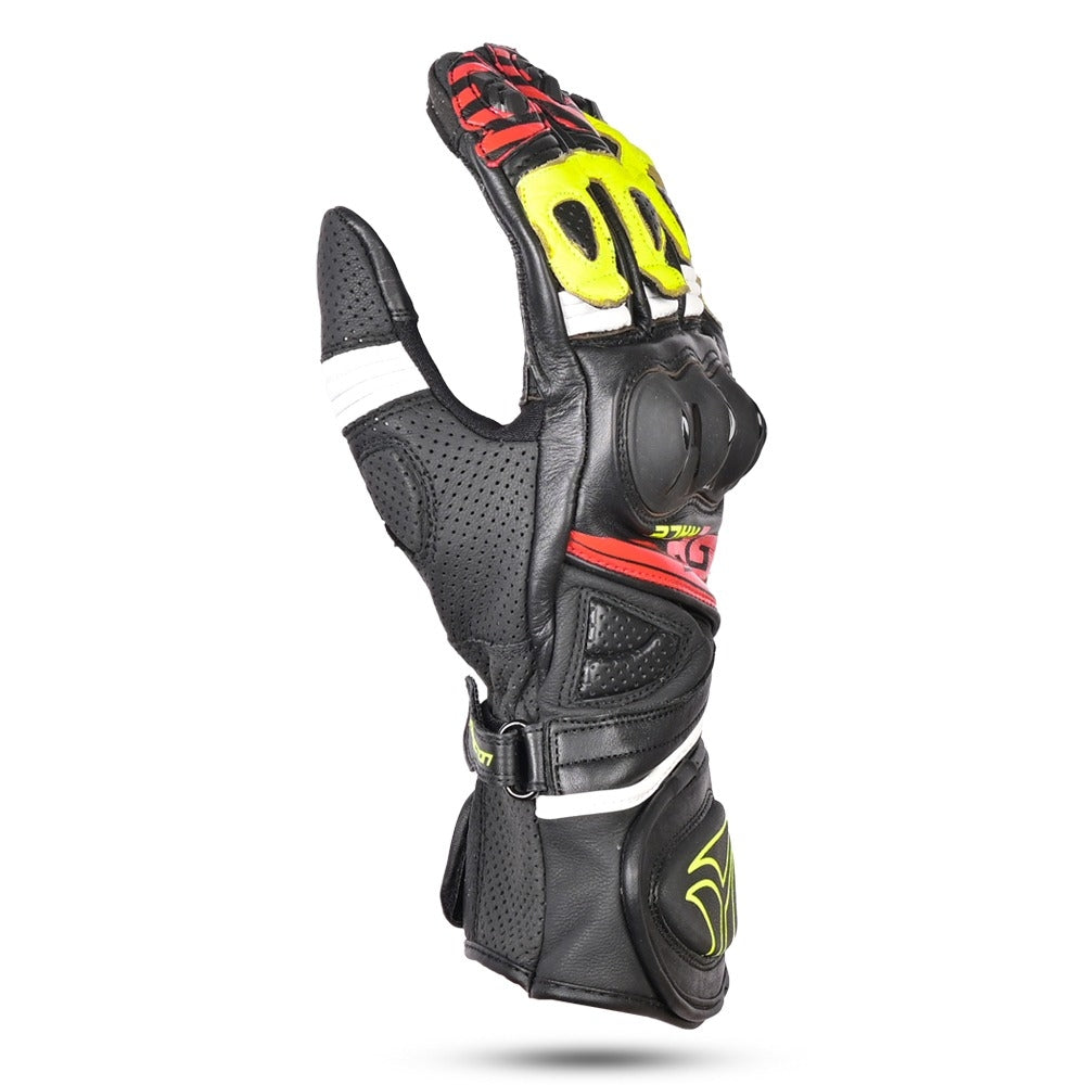 R-TECH - Guantes Piel GP Racing Negro/Amarillo