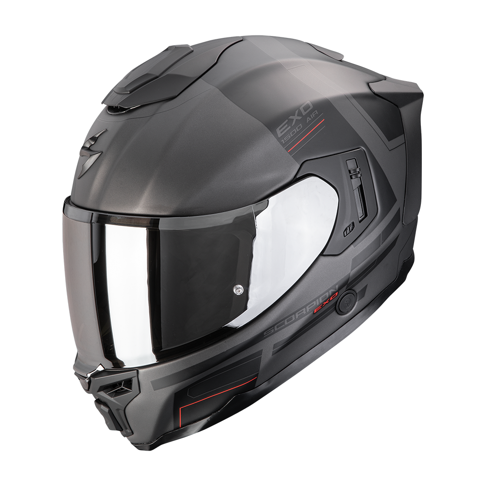 SCORPION EXO-1500 AIR DUAL CASCO DE MOTO Plata Mate-Negro-Rojo