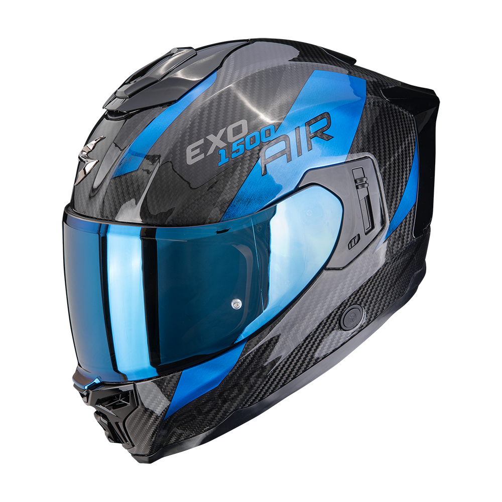 SCORPION EXO-1500 CARBON AIR CASCO DE MOTO NEGRO AZUL GLOSS
