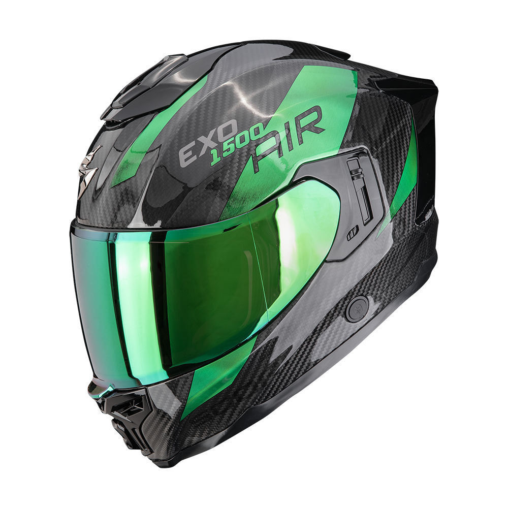 SCORPION EXO-1500 CARBON AIR PLATED CASCO DE MOTO NEGRO VERDE
