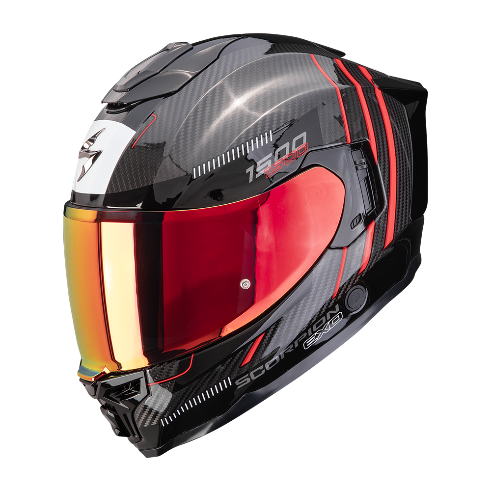SCORPION EXO-1500 CARBON AIR ZITY CASCO DE MOTO Negro-Rojo